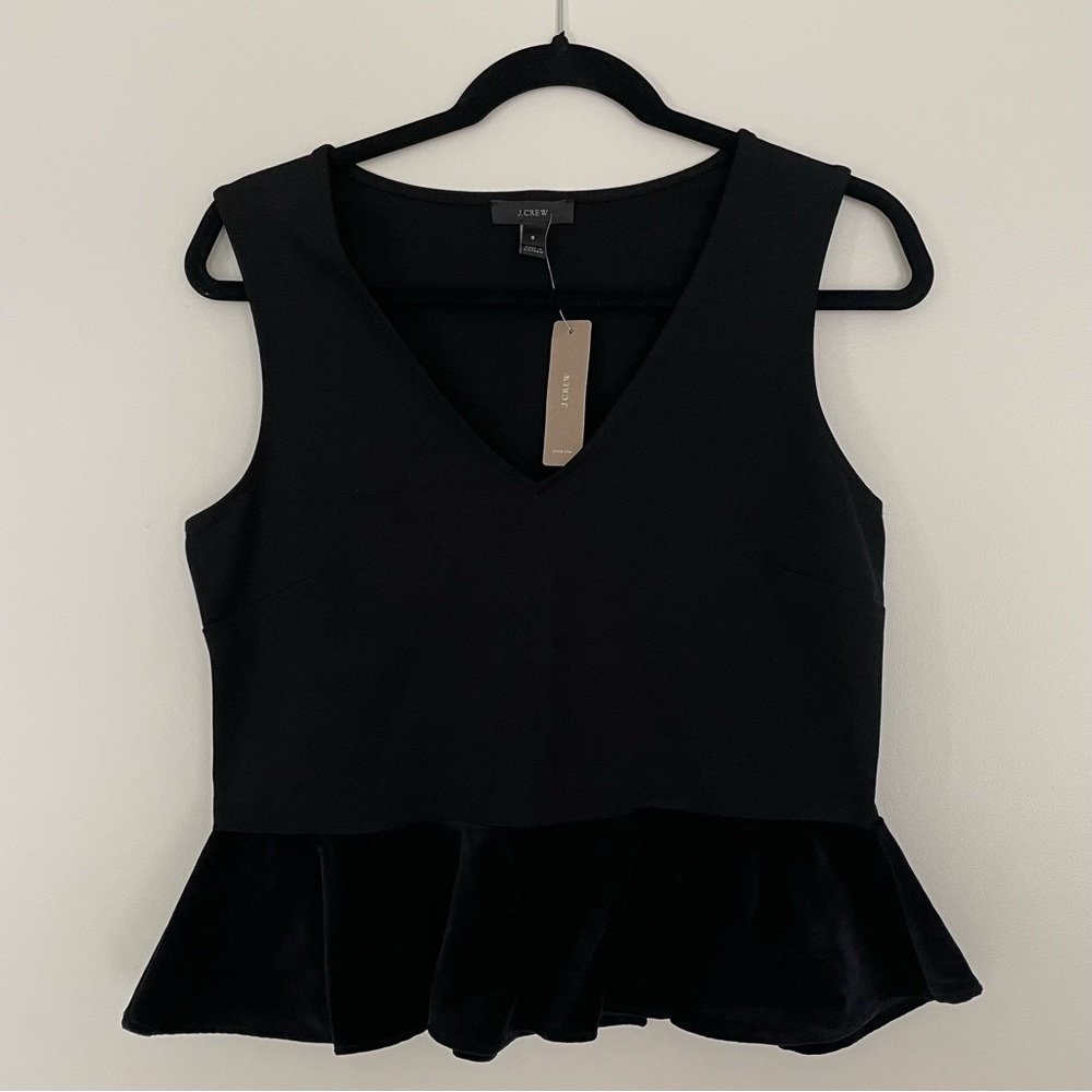 Jcrew Velvet Peplum Top